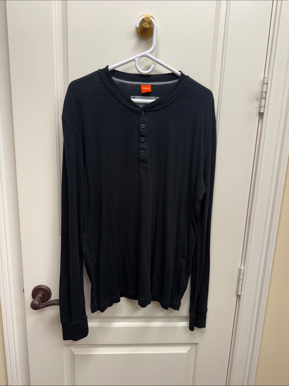 Boss Black Long Sleeve Henley Shirt